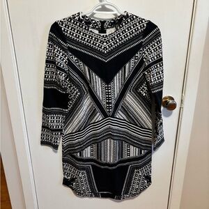 H&M Geometric bodycon crew neck dress